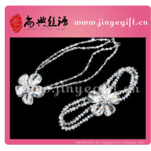 Bisutería de moda Crystal Zircon Floral Necklace Set Imitation Jewellery